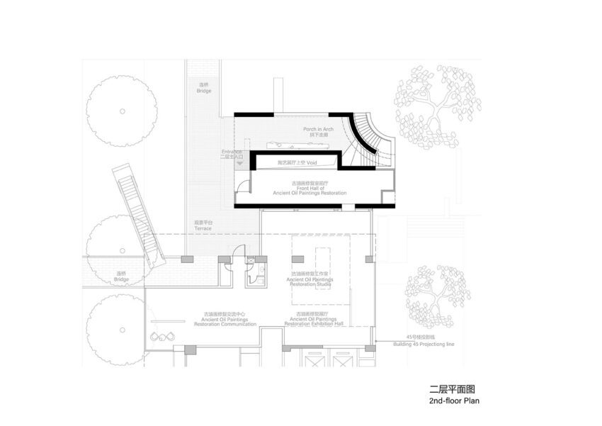 nd floor Plan Art Gallery Extension Nanjing University Arts Atelier Diameter ArchEyes