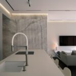 Furrow Minimalistic Interior Apartment Design STIPFOLD Architects ArchEyes sink faucet