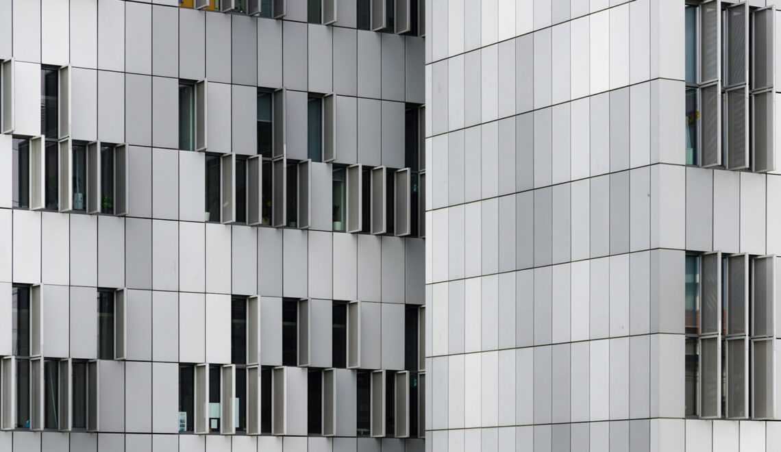 The Facade of the Med Campus Graz photographed by Michael Nguyen