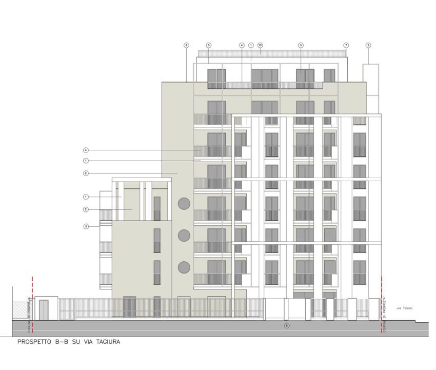 Calipso Apartments Milan Degli Esposti Architetti ArchEyes Elevation B