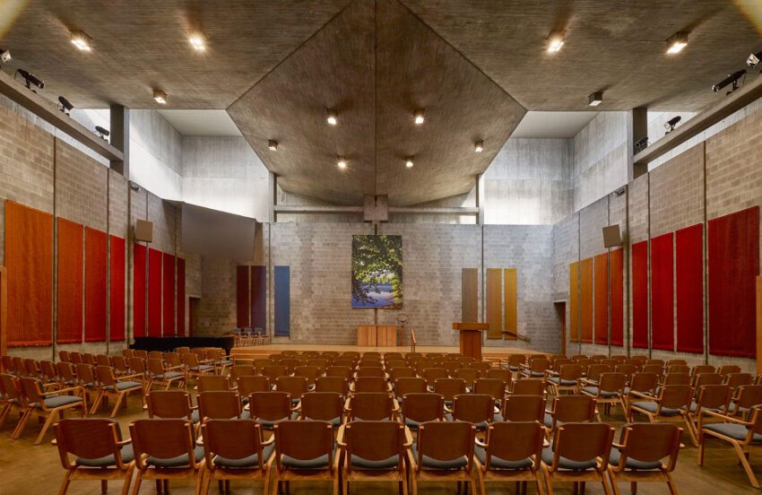 First Unitarian Church Rochester Louis Kahn New York Brick ArchEyes Cemal emden interior