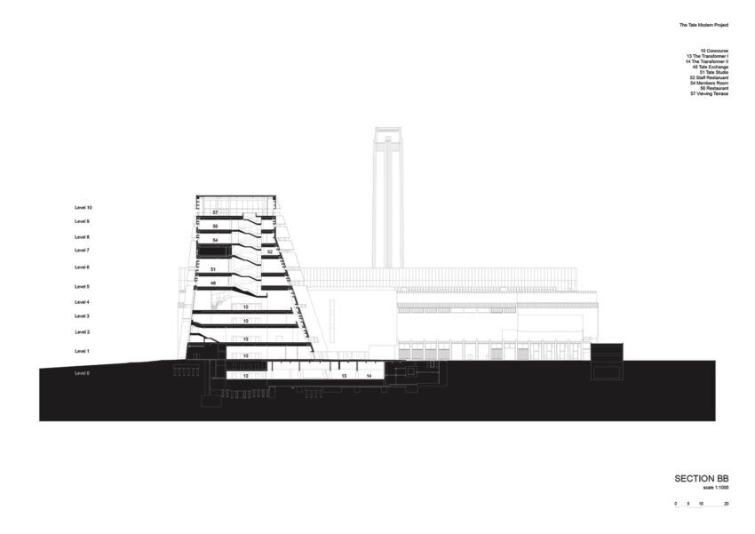 Tate Modern Herzog and de Meuron London Museum Cultural Landscape ArchEyes floor plan S BB