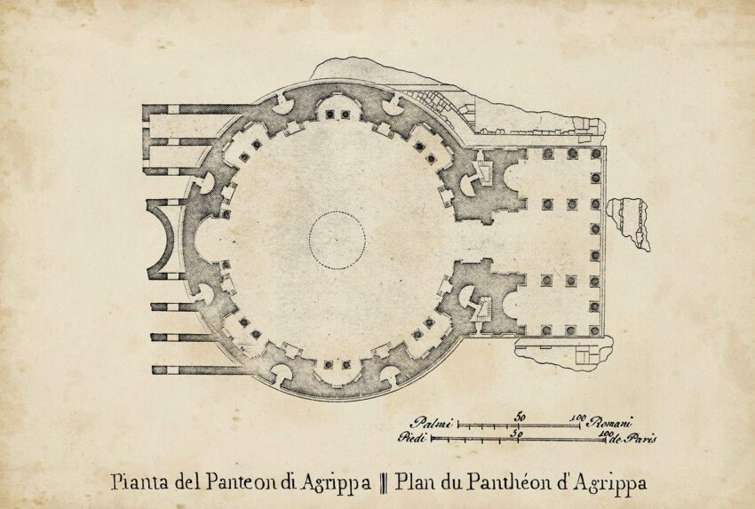 Pantheon Rome Classic Architecture Italy Roman ArchEyes floor plan