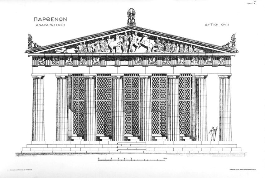 The Parthenon Athens Ancient Greece Acropolis Classic Architecture ArchEyes Elevation