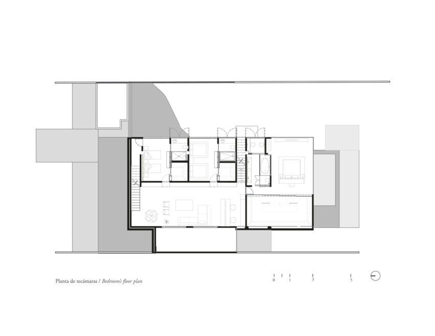 Casa Madre Taller David Dana ArchEyes Mexico City Single Family House Family Room Floor Plan Taller David Dana