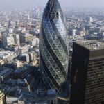 The Gherkin The Swiss Re Headquarters Norman Foster Partners ArchEyes aerial