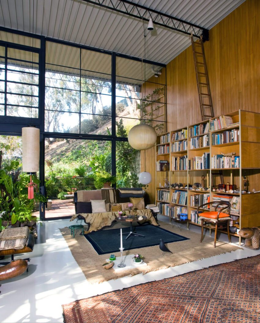 Case Study House Charles and Ray Eames Los Angeles Santa Monica California ArchEyes living room