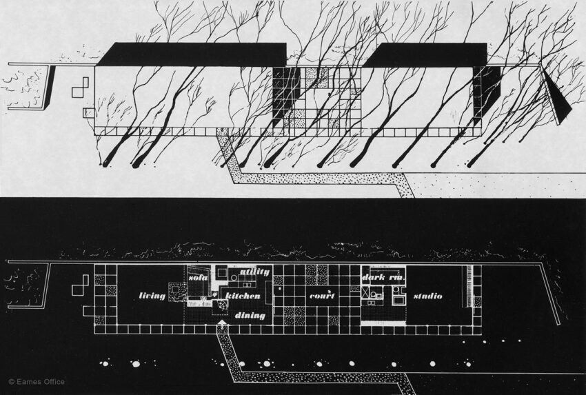 Case Study House Charles and Ray Eames Los Angeles Santa Monica California ArchEyes plans