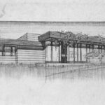 Pratt House Frank LLoyd Wright ArchEyes Michigan USA sketch