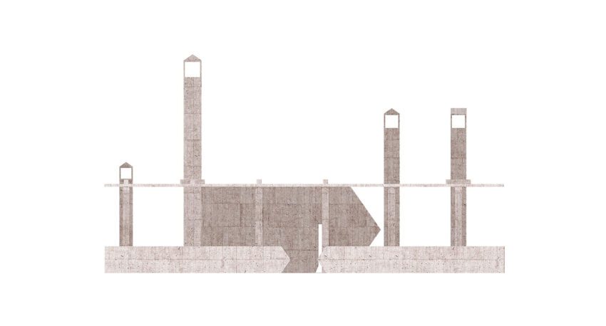 The Pearling Site Museum and Entrance by Valerio Olgiati ArchEyes elevation