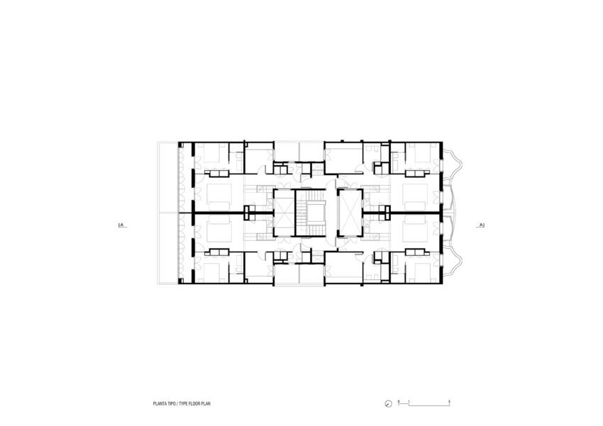 Casa Alesan by BACH Architects in Barcelona Art Nouveau floor plan typical
