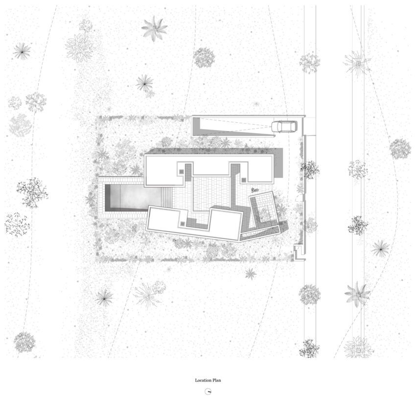 Between Two White Walls Residential House in portugal by Corpo Atelier Archeyes Location Plan