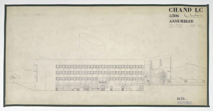 Palace of the Assembly in Chandigarh by Le Corbusier plans