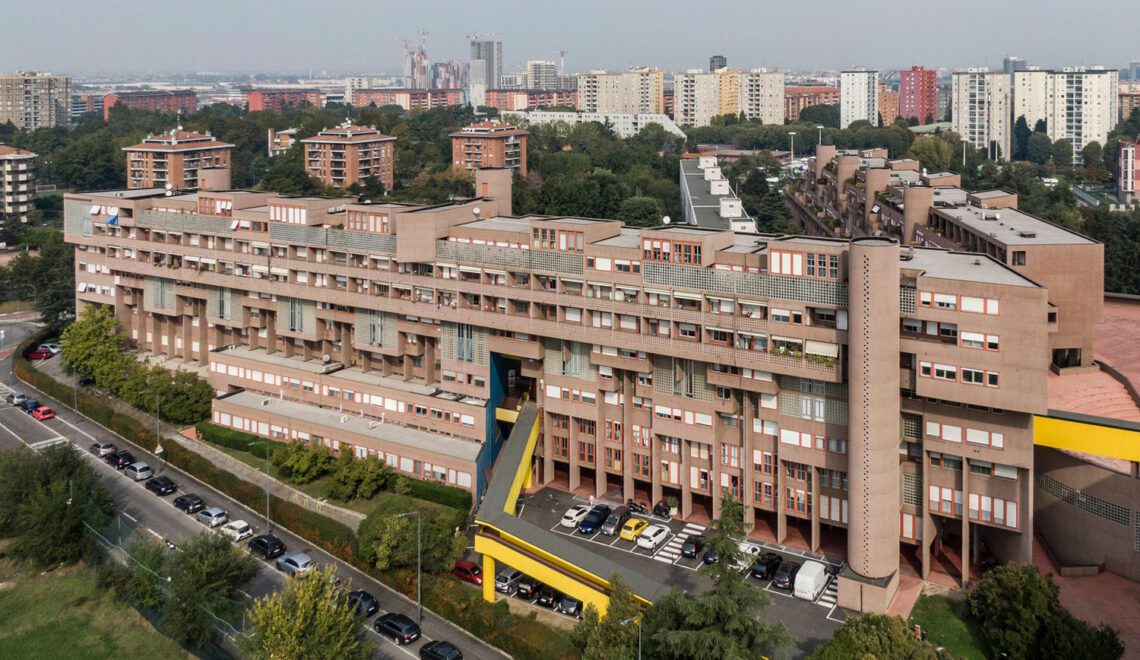 Aerial Building view Gallaratese Housing Complex by Aldo Rossi and Carlo Aymonino Gili Merin